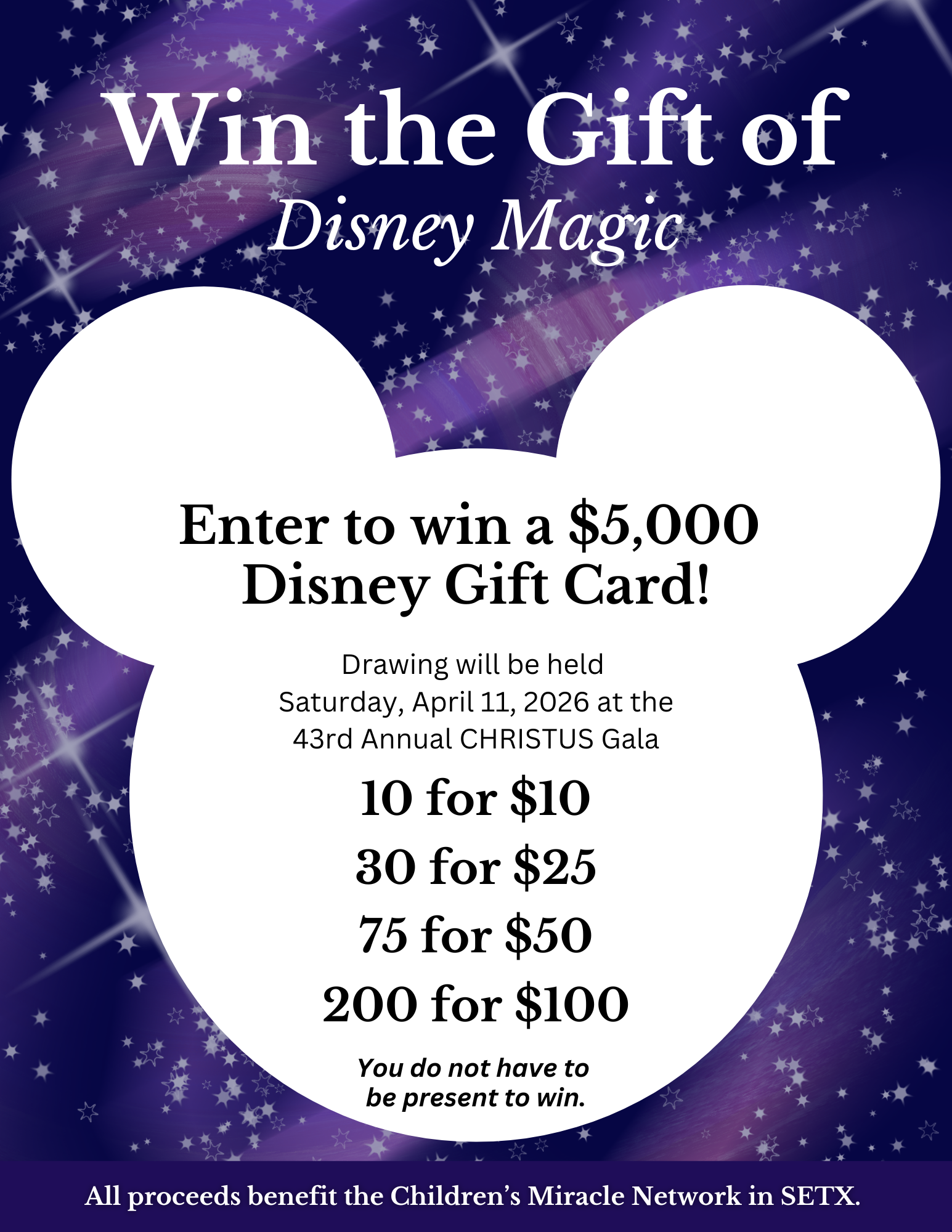 Wdw Raffle A Little Disney Magic Could Be Yours – Christus Southeast Texas Foundation